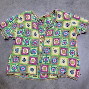 Vintage Fiorlini International Crochet SS Sweater